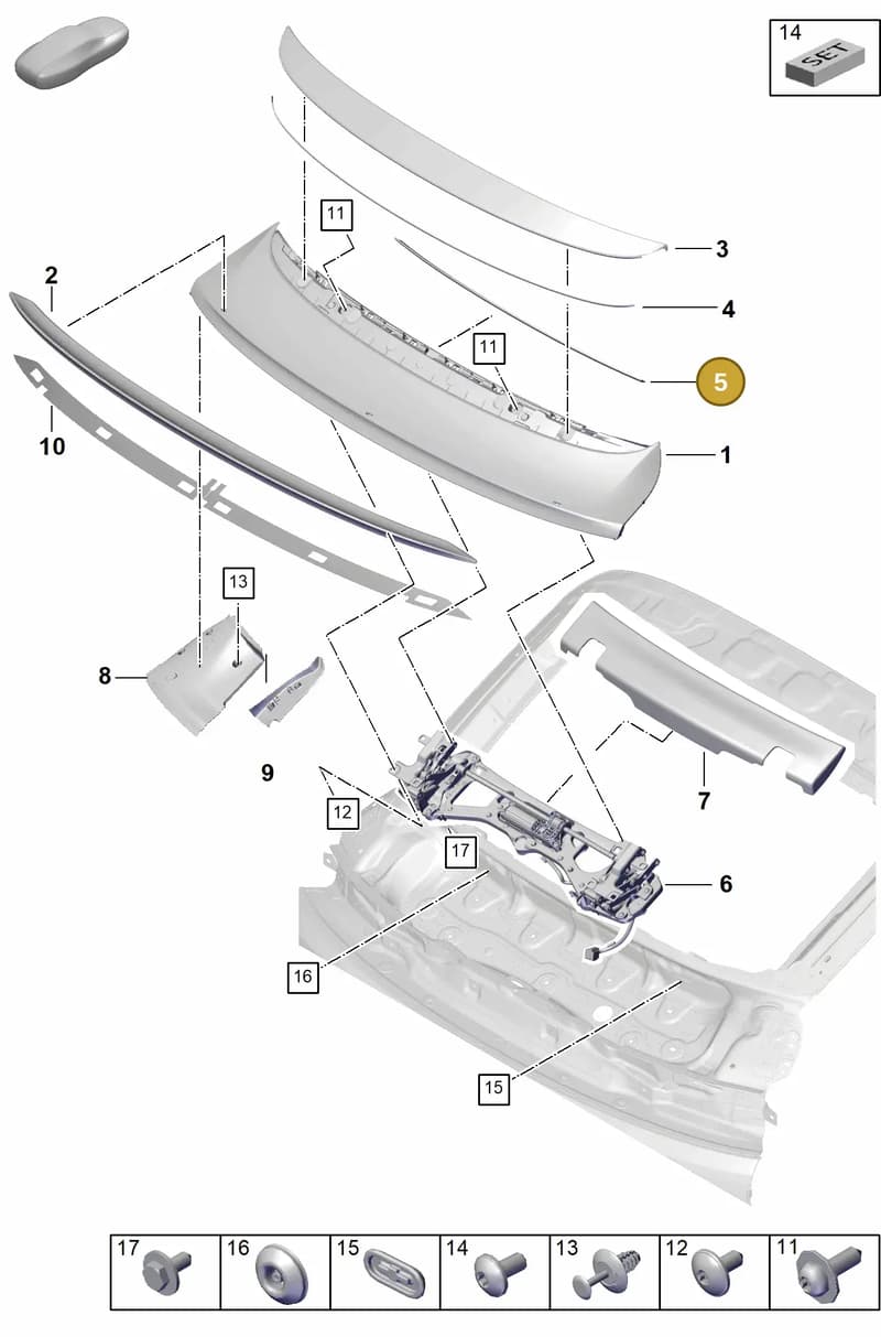 9Y3827599 — Porsche Cayenne Coupe (2023-2023) diagram p60803190, position 5