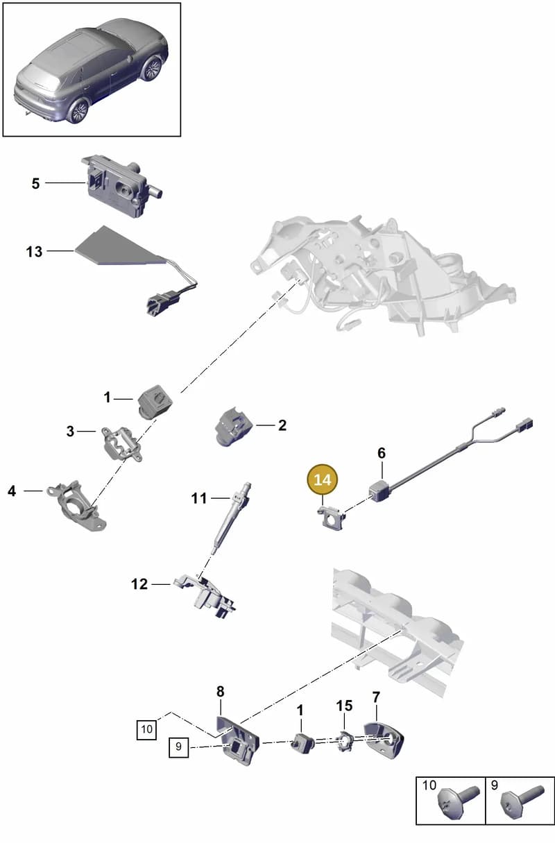 9Y3827709 — Porsche Cayenne Coupe (2023-2023) diagram p51911010, position 14