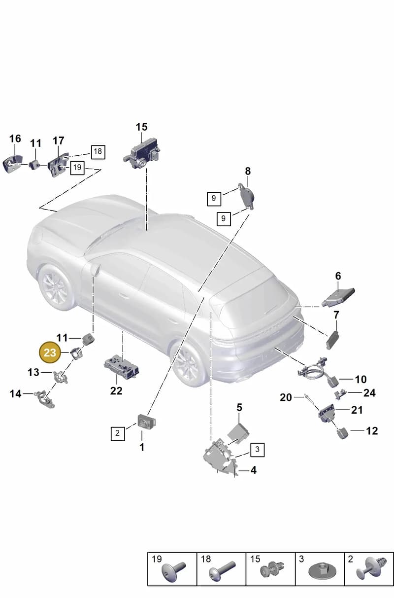 9Y3827709 — Porsche Cayenne Coupe (2023-2023) diagram p60901100, position 23
