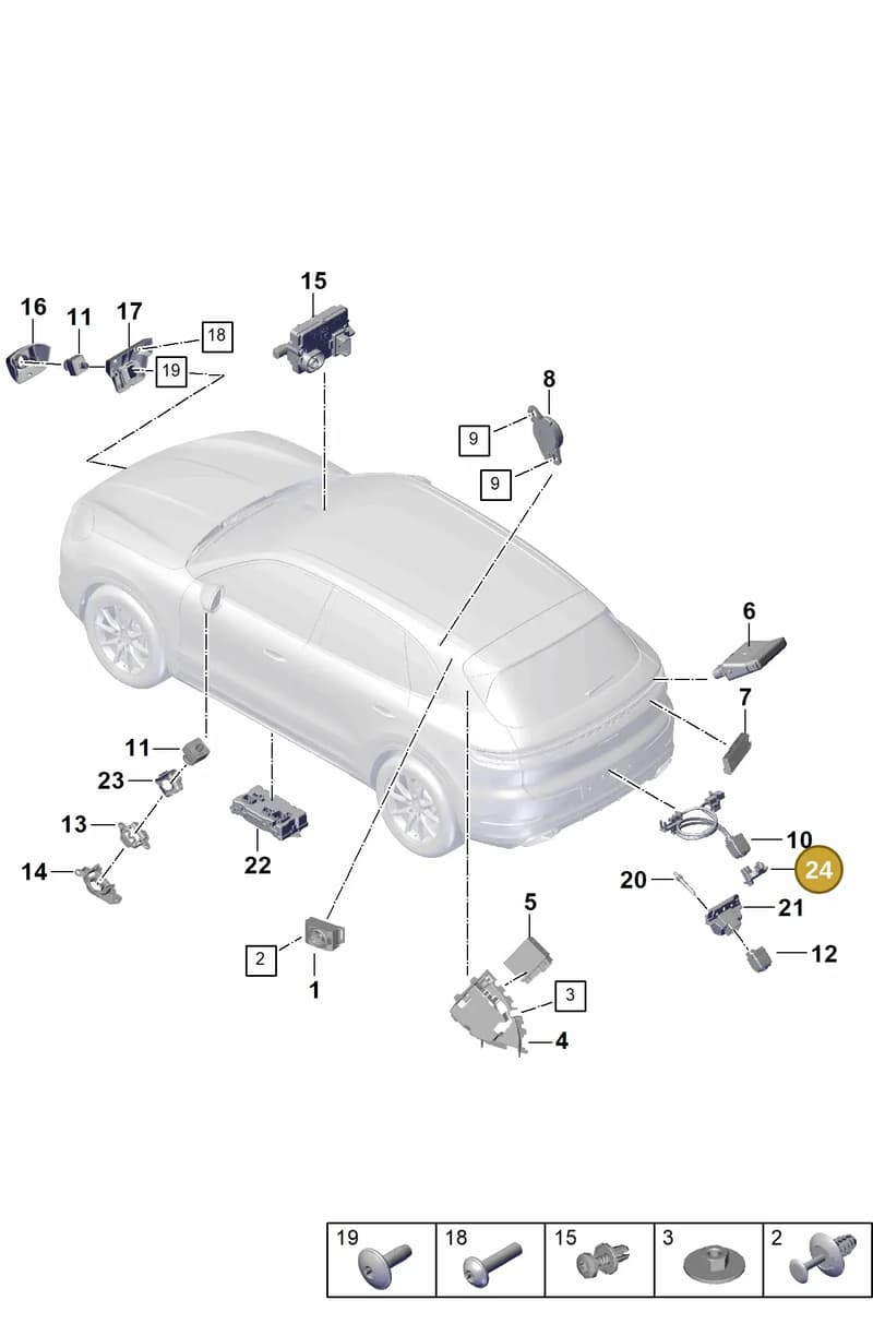 9Y3827709A — Porsche Cayenne Coupe (2023-2023) diagram p60901100, position 24
