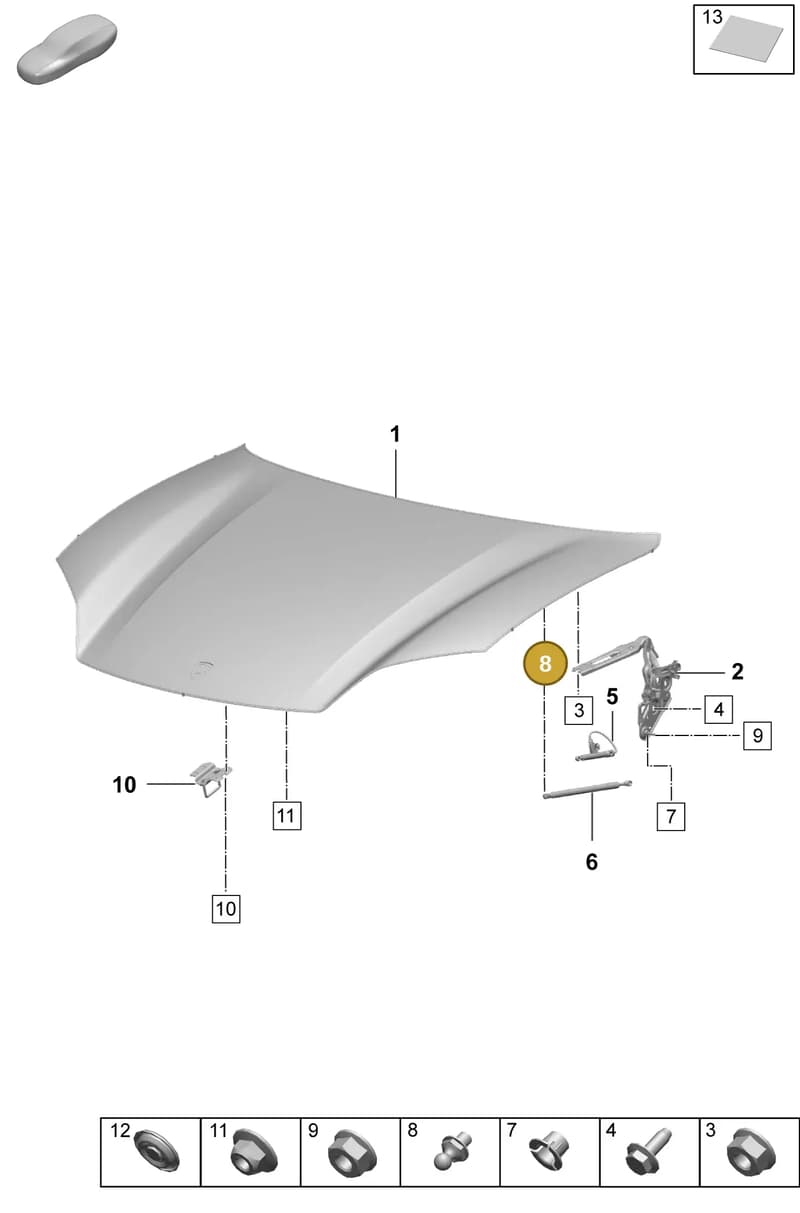 9Y3827850B — Porsche Macan (2024-2024) diagram p61803000, position 8
