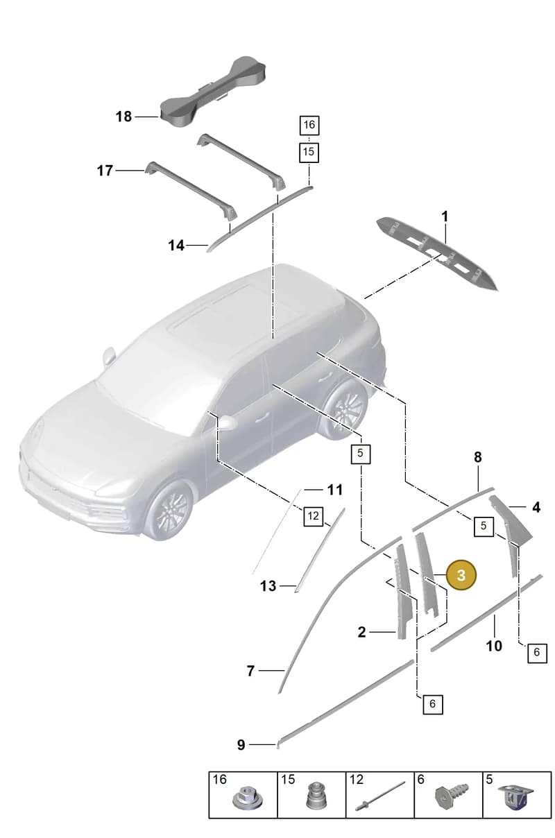 9Y3839904A — Porsche Cayenne (2017-2023) diagram p51810000, position 3