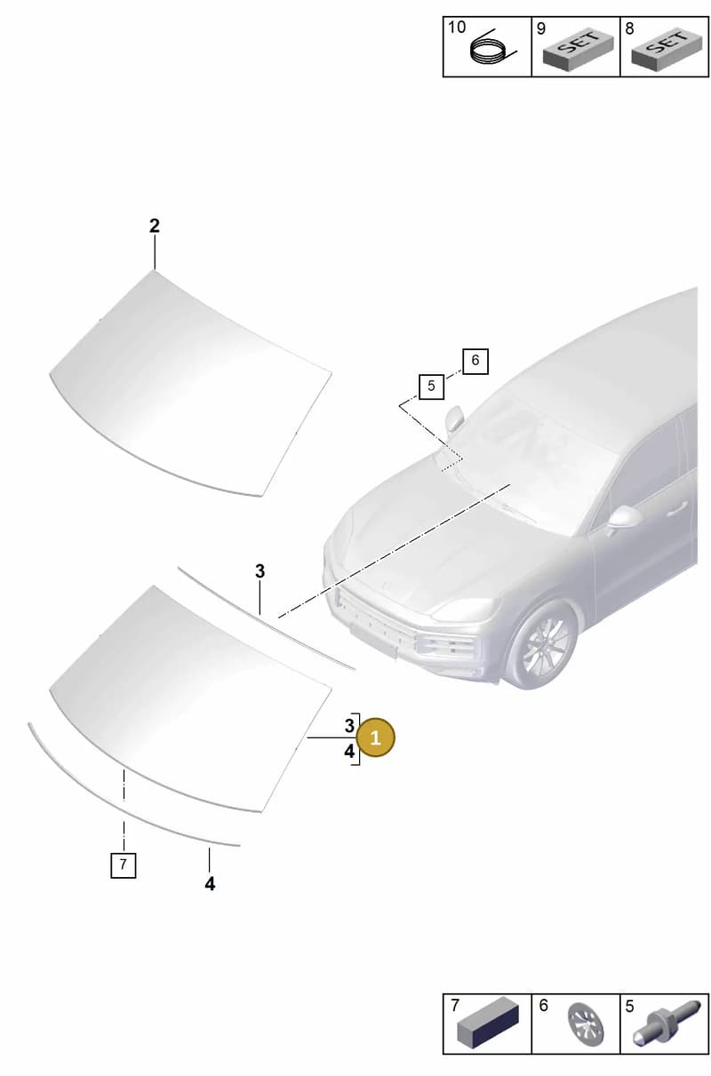 9Y3845011AM — Porsche Cayenne Coupe (2023-2023) diagram p60805000, position 1