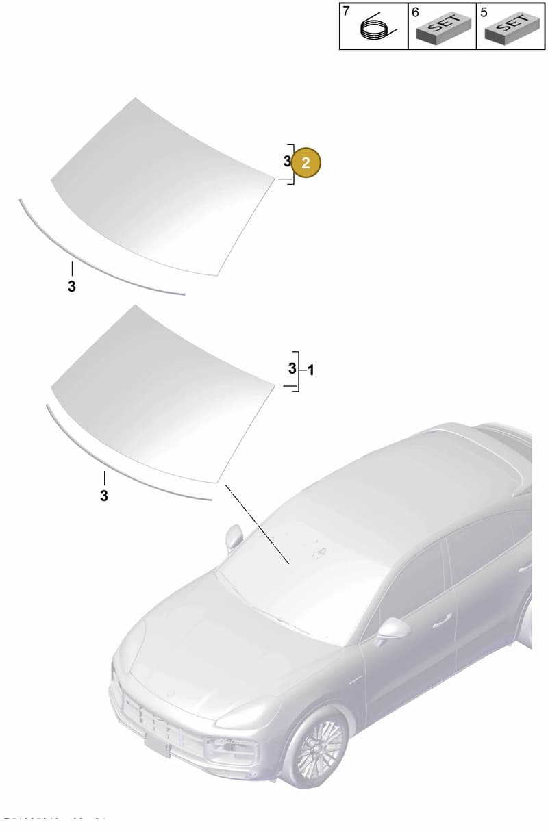 9Y3845011AQ — Porsche Cayenne (2017-2023) diagram p51805010, position 2