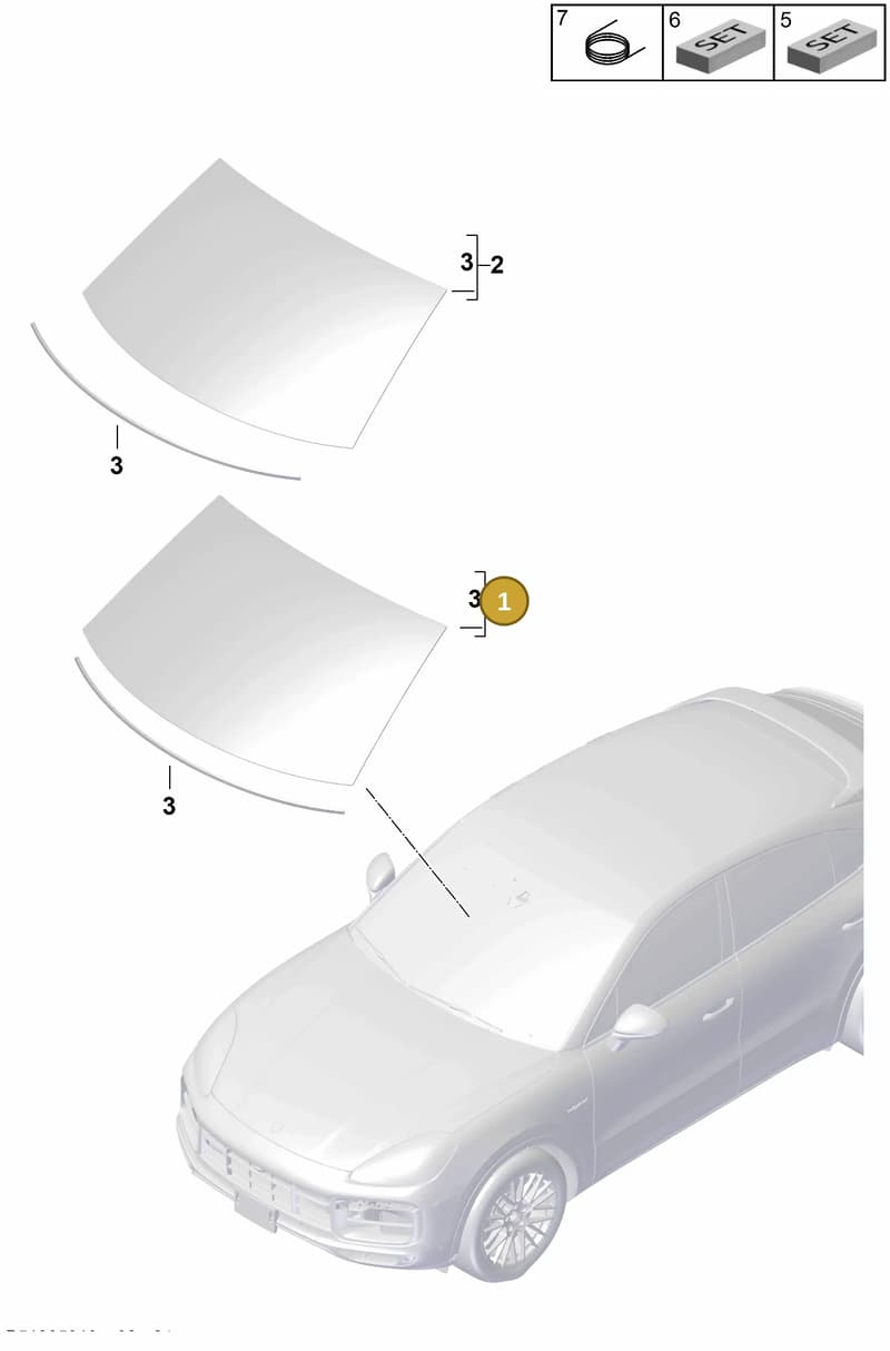 9Y3845318B — Porsche Cayenne (2017-2023) diagram p51805010, position 1