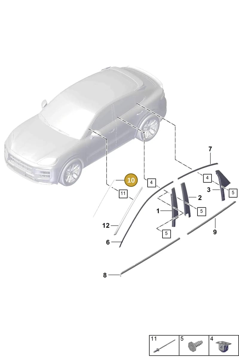 9Y3845453B — Porsche Cayenne Coupe (2023-2023) diagram p60810150, position 10