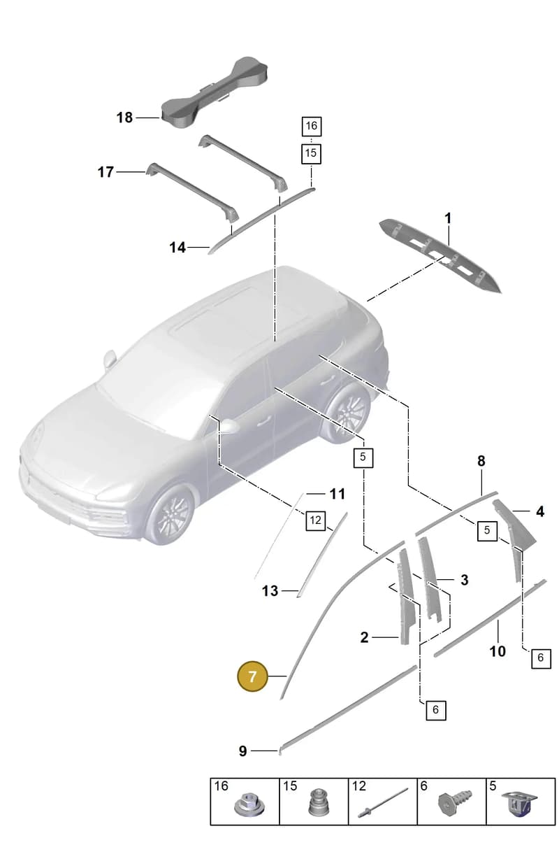9Y3853907A041 — Porsche Cayenne (2017-2023) diagram p51810000, position 7