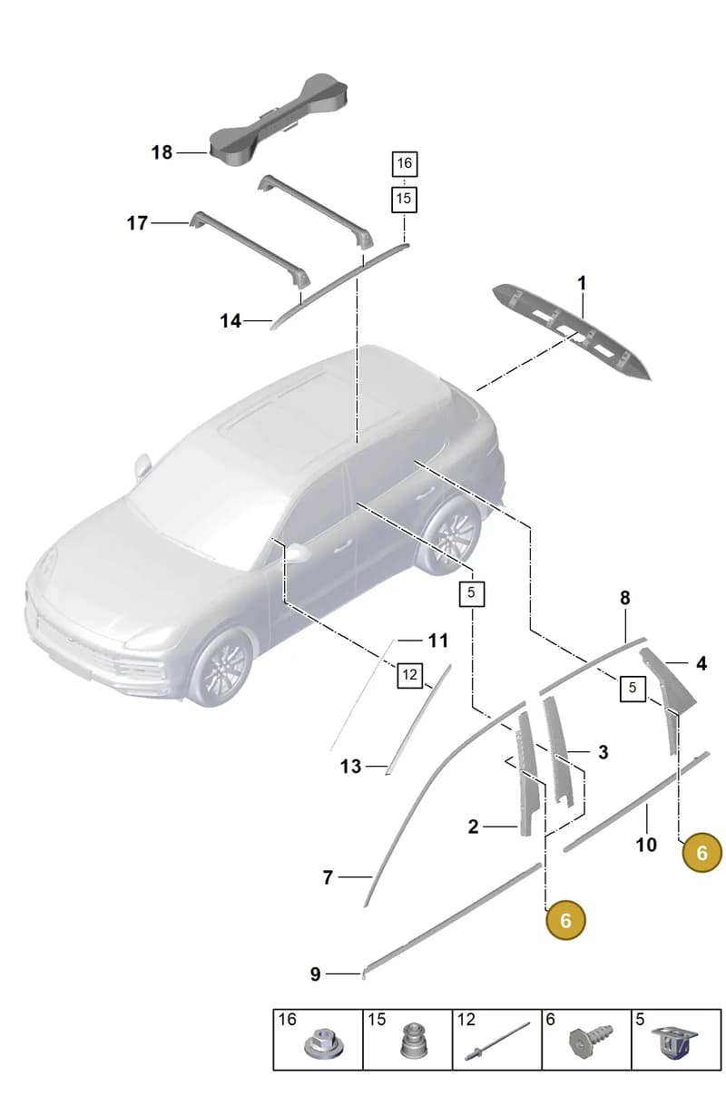 9Y3853986A041 — Porsche Cayenne (2017-2023) diagram p51810000, position 6