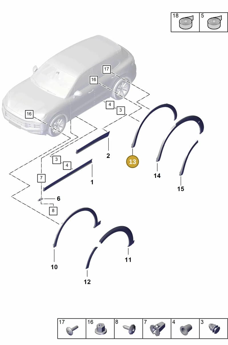 9Y3854731BG2X — Porsche Cayenne Hybrid Coupe (2023-) diagram p60810350, position 13