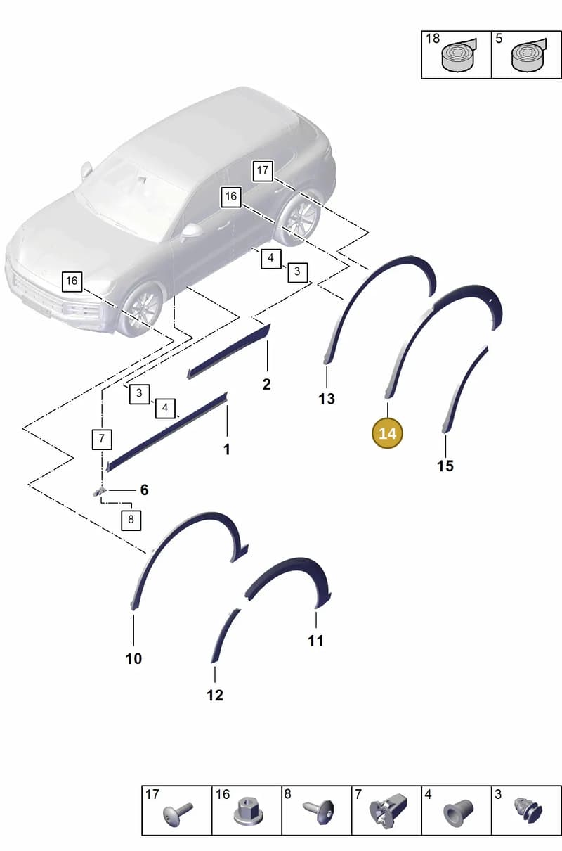 9Y3854731EG2X — Porsche Cayenne Coupe (2023-2023) diagram p60810350, position 14