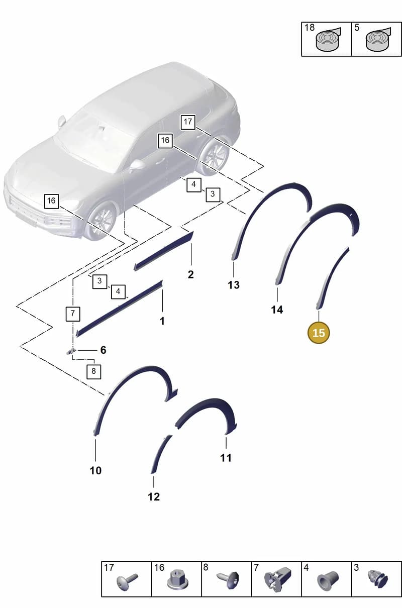 9Y3854827G2X — Porsche Cayenne Hybrid Coupe (2023-) diagram p60810350, position 15
