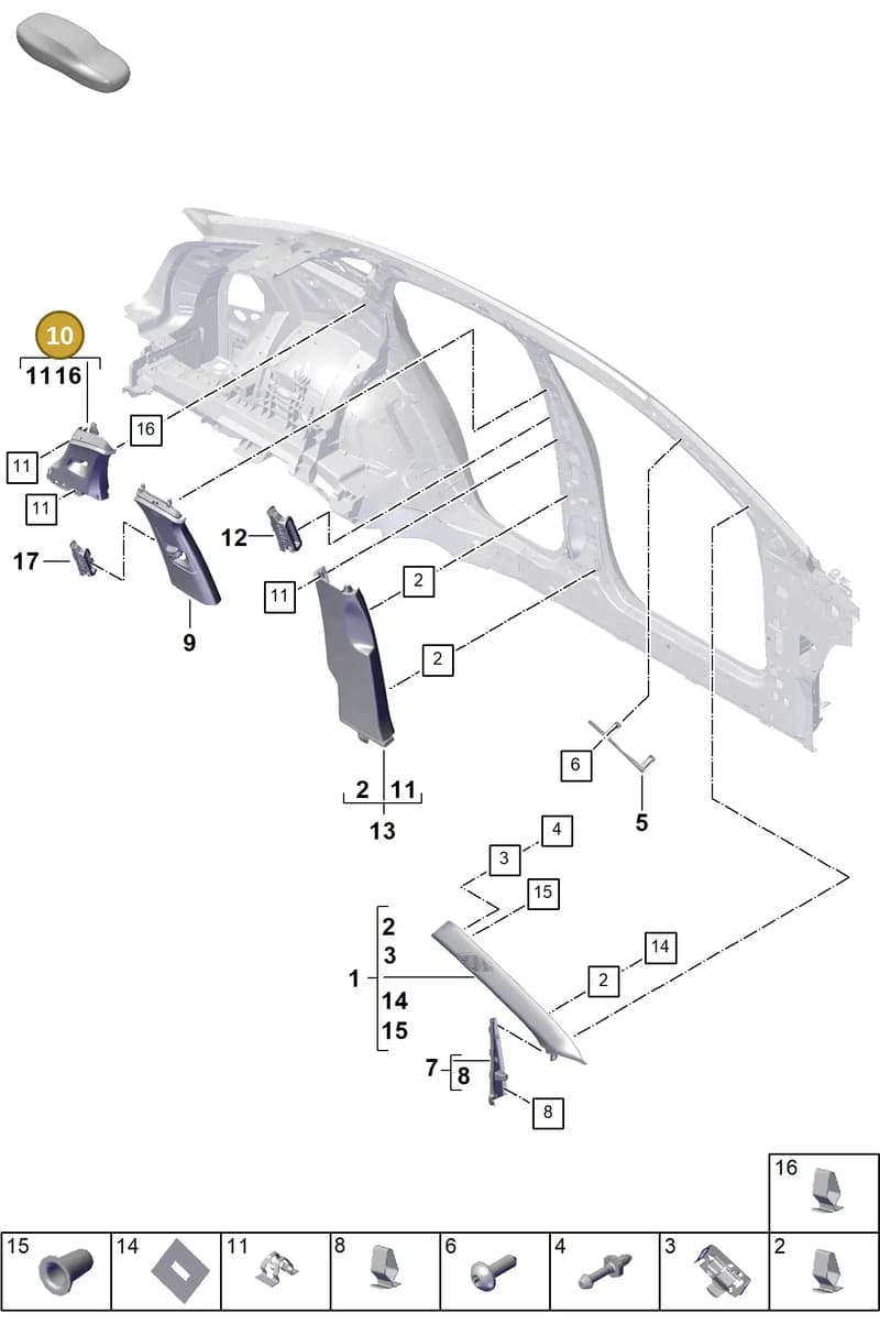 9Y3867288JIK1 — Porsche Cayenne Coupe (2023-2023) diagram p60807210, position 10