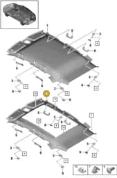 9Y3867501AC2W0 Porsche Roof Trim (Black 2W0)