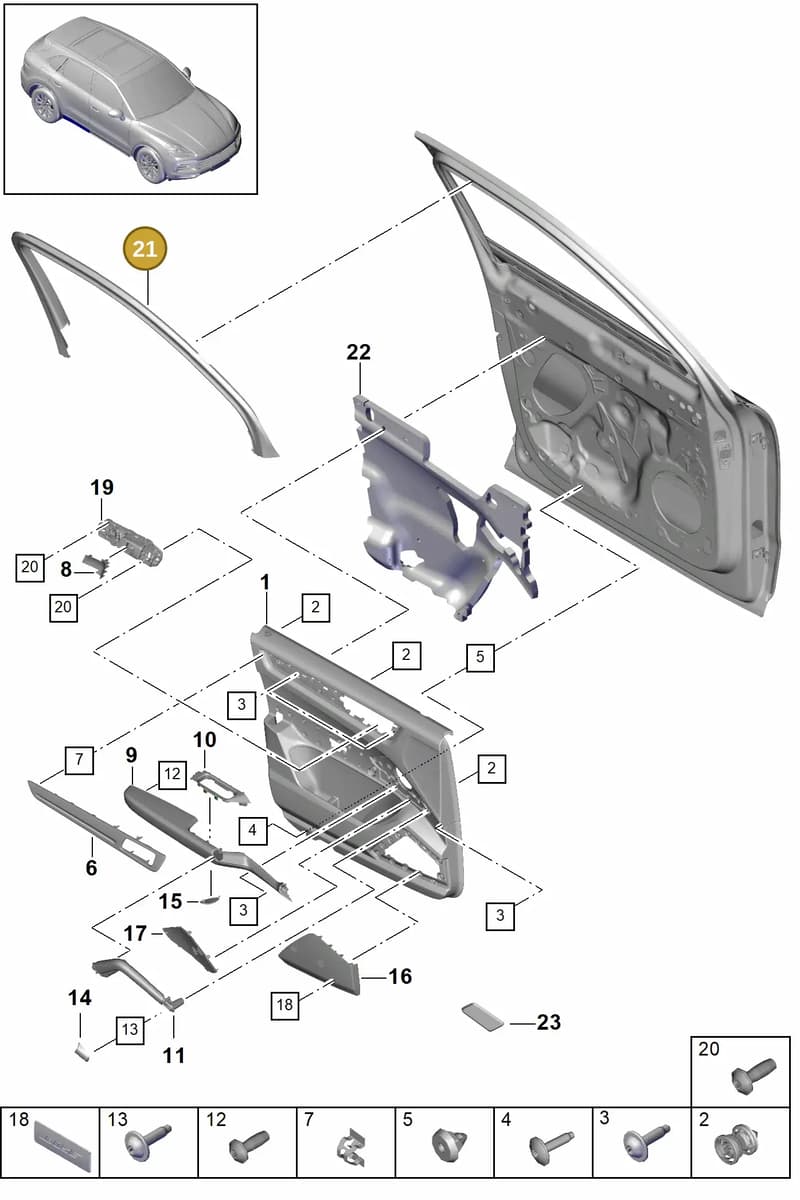 9Y3867588A1E0 — Porsche Cayenne (2017-2023) diagram p51808000, position 21