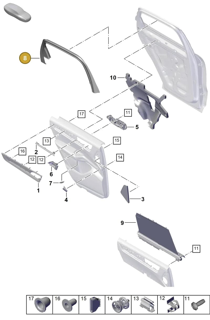 9Y3867603A1E0 — Porsche Cayenne Hybrid Coupe (2023-) diagram p60808990, position 8