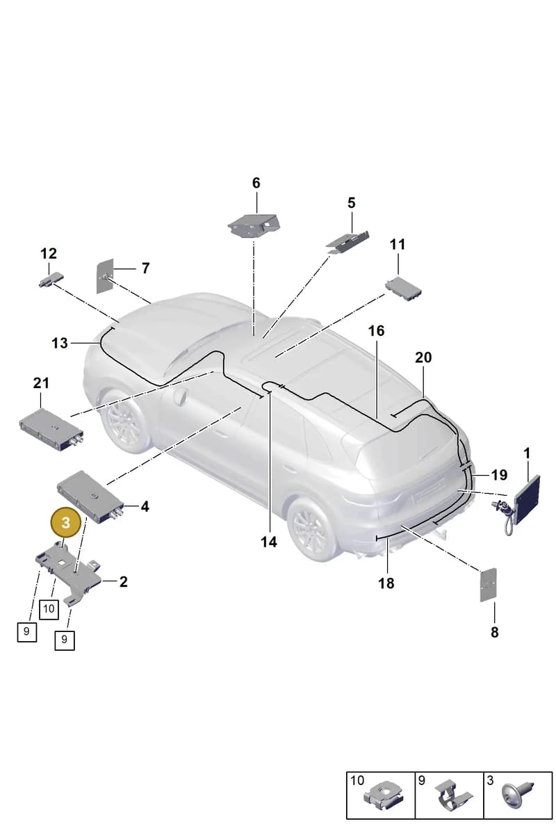 9Y3867901C — Porsche Cayenne (2017-2023) diagram p51000001, position 3
