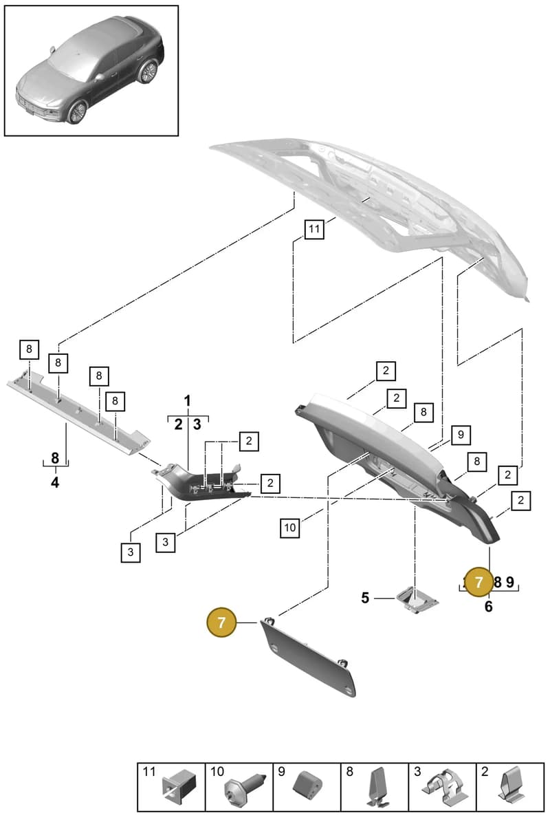 9Y38679261E0 — Porsche Cayenne (2017-2023) diagram p51807040, position 7