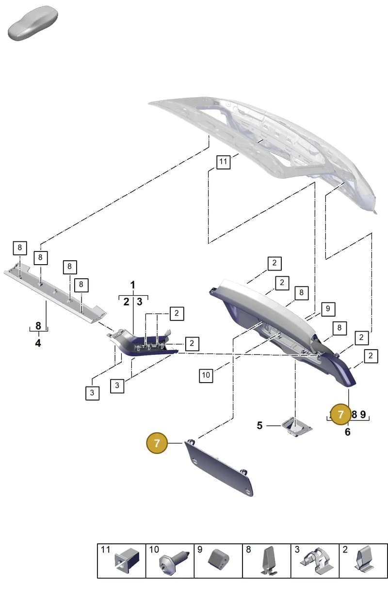 9Y3867926OU6 — Porsche Cayenne Hybrid Coupe (2023-) diagram p60807400, position 7