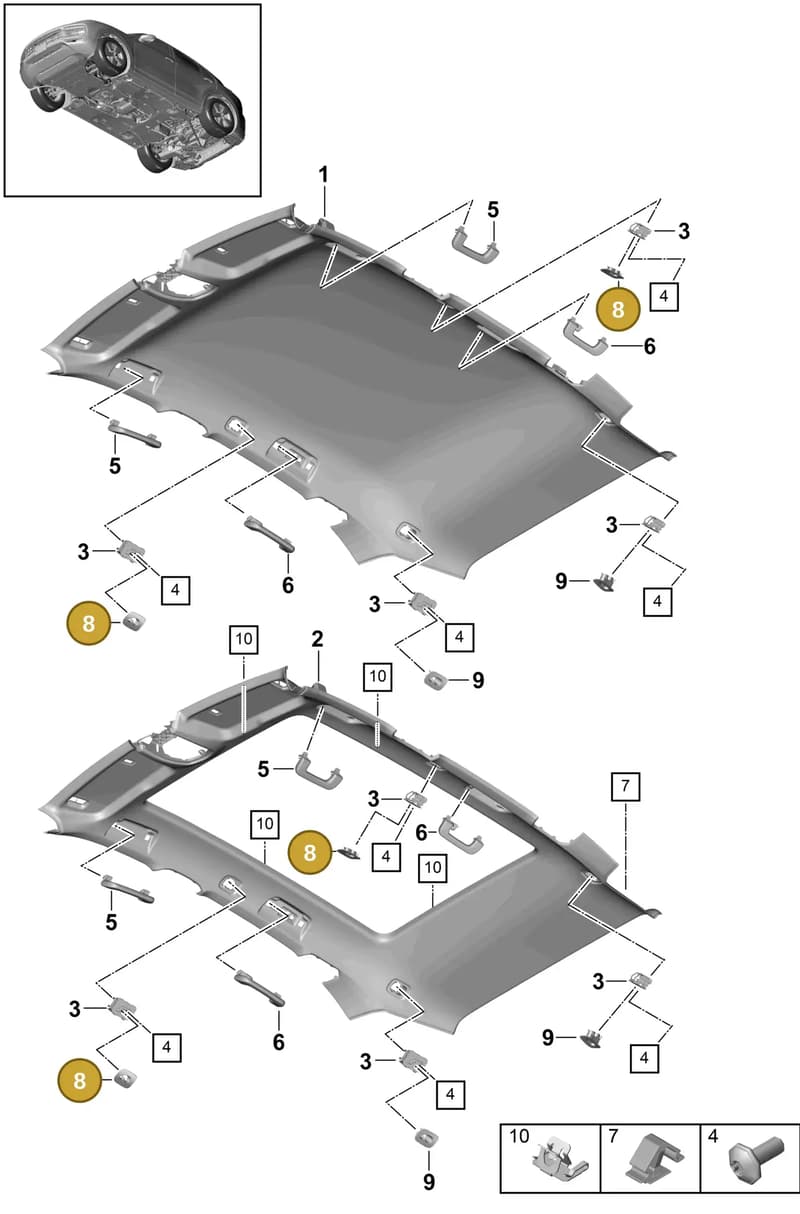 9Y38680721E0 — Porsche Cayenne (2017-2023) diagram p51807030, position 8