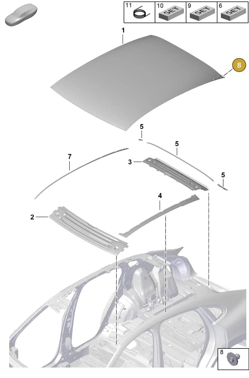 9Y3877509A — Porsche Cayenne Coupe (2023-2023) diagram p60801460, position 8