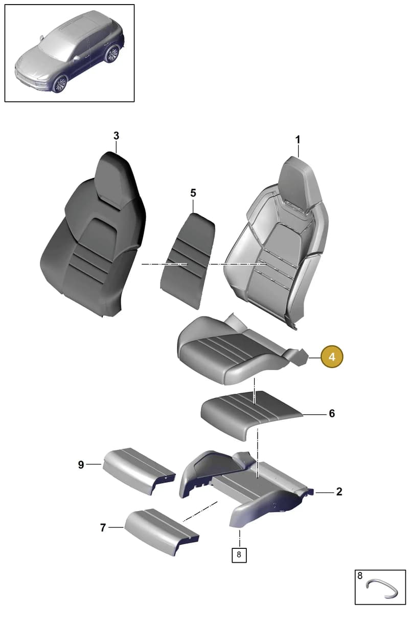 9Y3881405POT5 — Porsche Cayenne (2017-2023) diagram p51817060, position 4