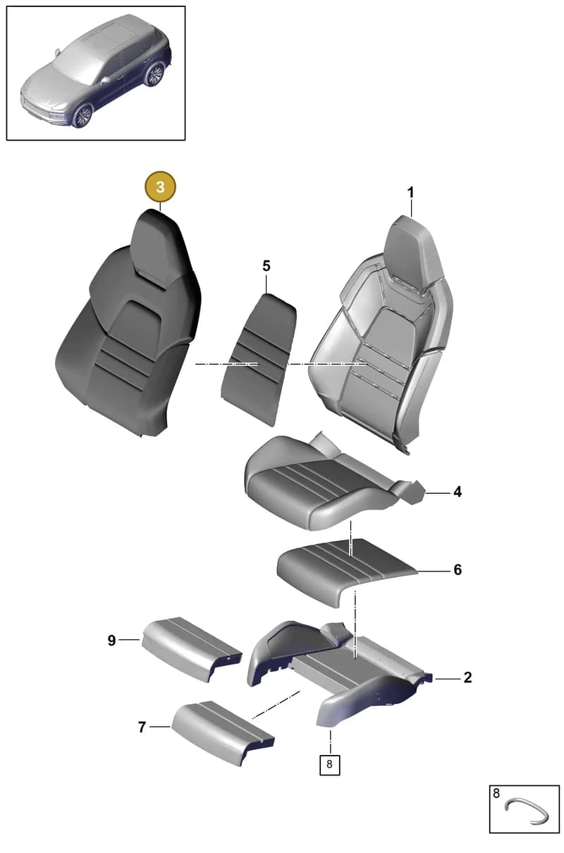9Y3881806APJH0 — Porsche Cayenne (2017-2023) diagram p51817060, position 3