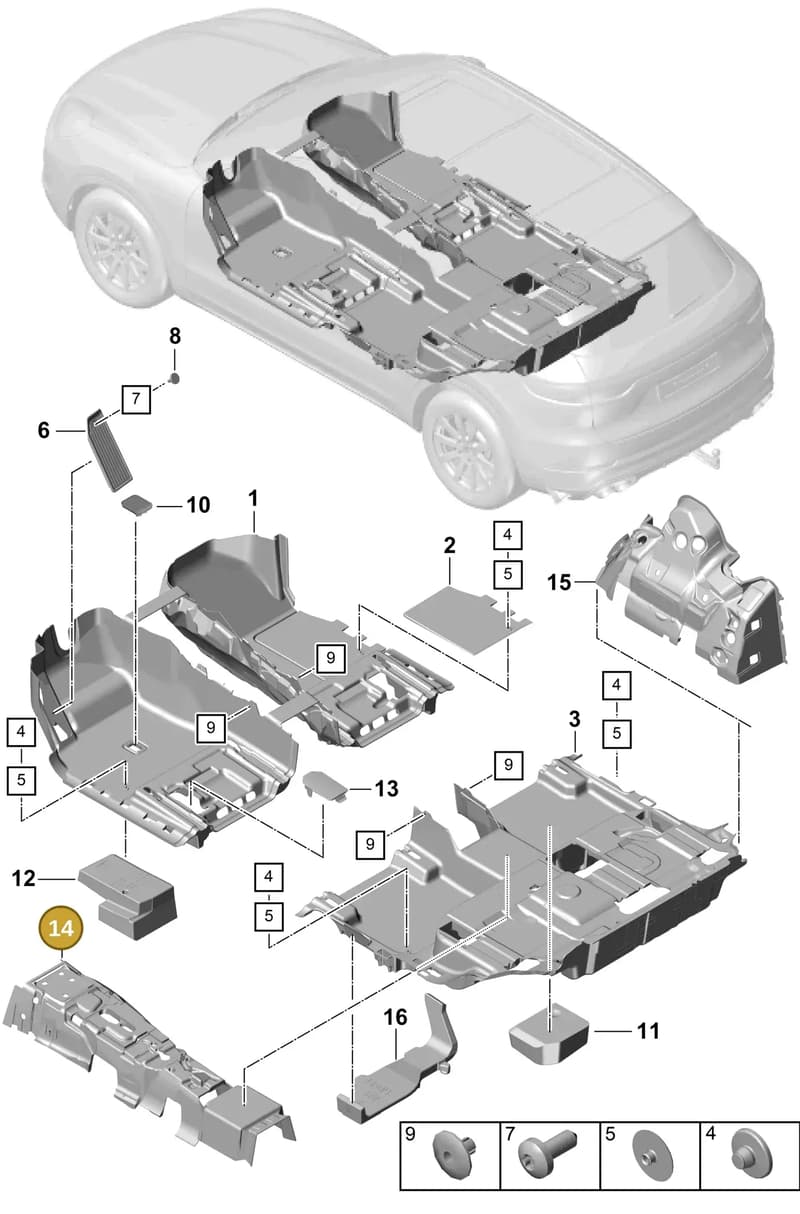 9Y3885073AOH7 — Porsche Cayenne (2017-2023) diagram p51807000, position 14
