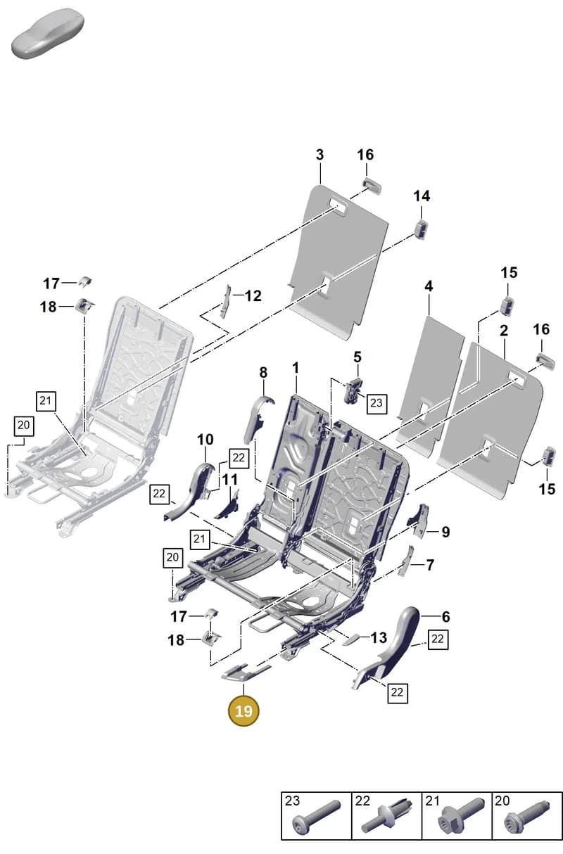 9Y3885073AOH7 — Porsche Cayenne Hybrid Coupe (2023-) diagram p60818000, position 19