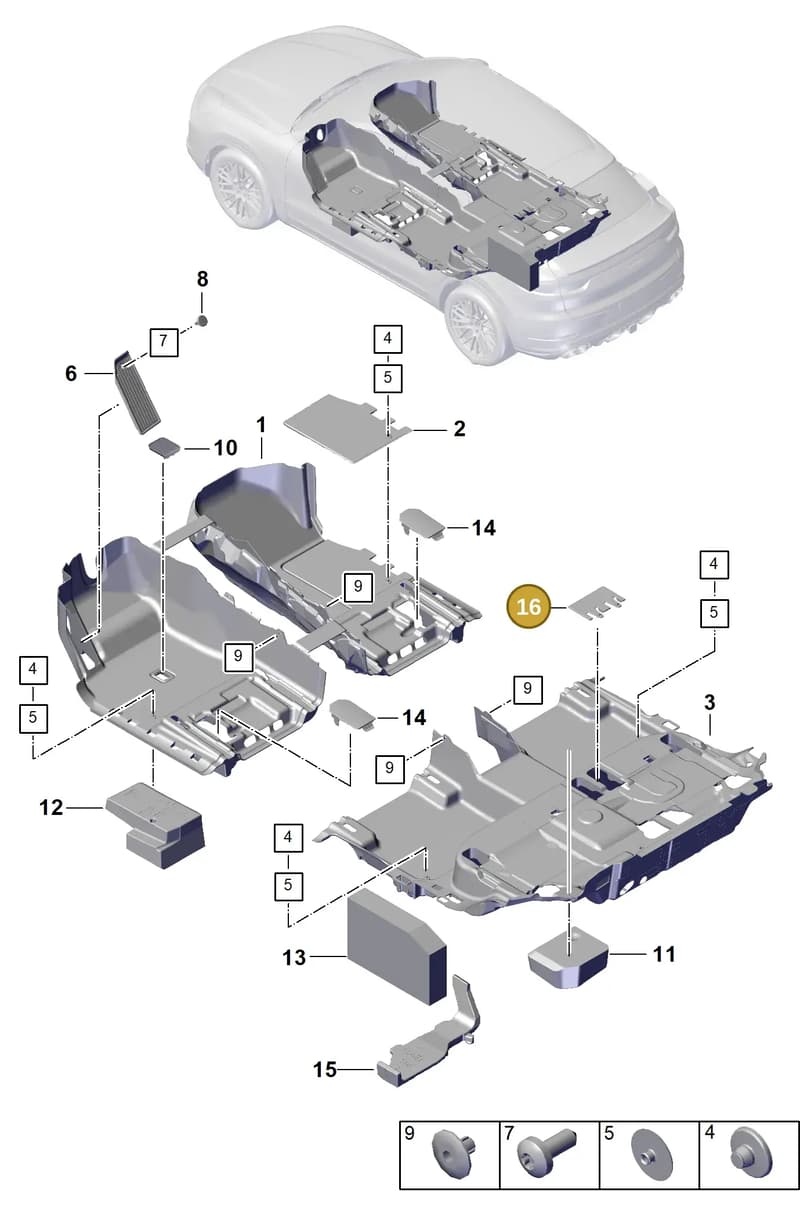 9Y3885073AOU6 — Porsche Cayenne Hybrid Coupe (2023-) diagram p60807110, position 16