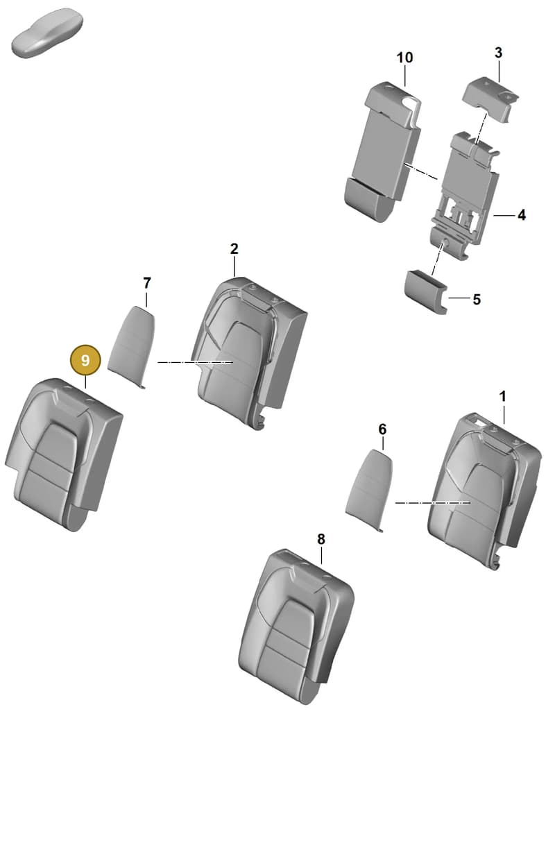 9Y3885805DOT2 — Porsche Cayenne Hybrid Coupe (2023-) diagram p60818310, position 9