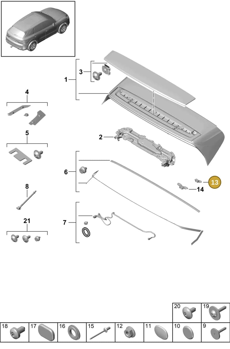 9Y3898010B — Porsche Cayenne (2017-2023) diagram p51803040, position 13