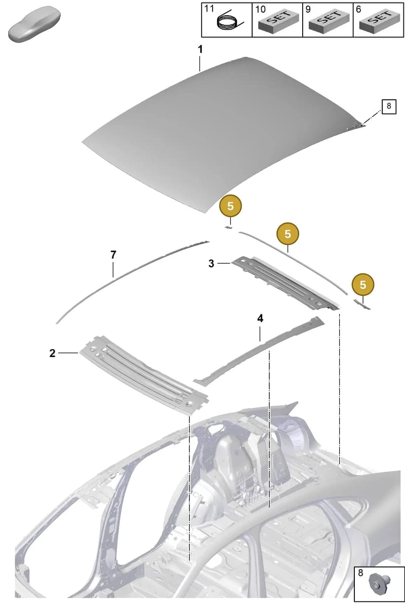 9Y3898020 — Porsche Cayenne Coupe (2023-2023) diagram p60801460, position 5