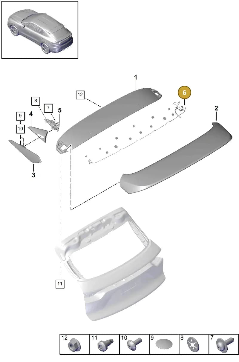 9Y3898053 — Porsche Cayenne (2017-2023) diagram p51803050, position 6