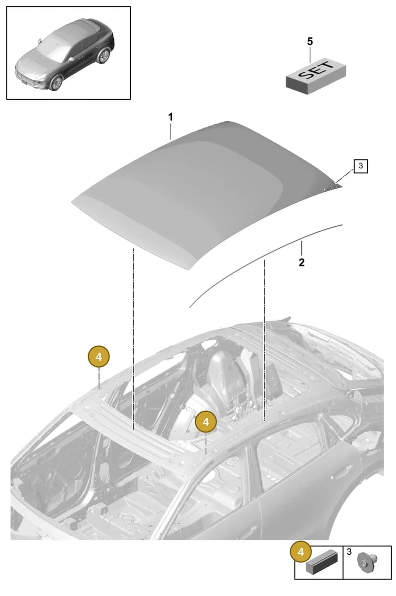 9Y3898055 — Porsche Cayenne (2017-2023) diagram p51811010, position 4