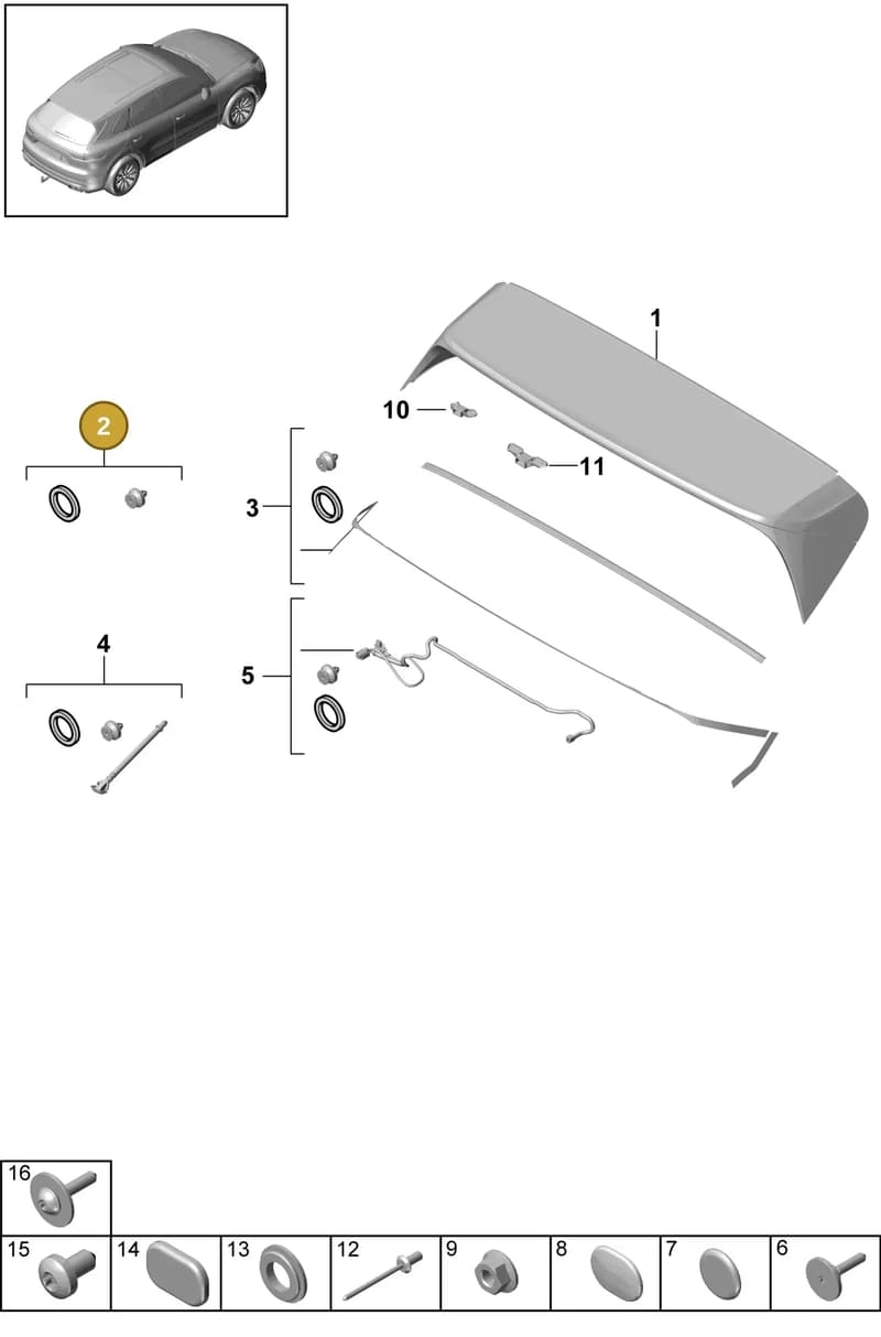 9Y3898933A — Porsche Cayenne Coupe (2023-2023) diagram p51803030, position 2