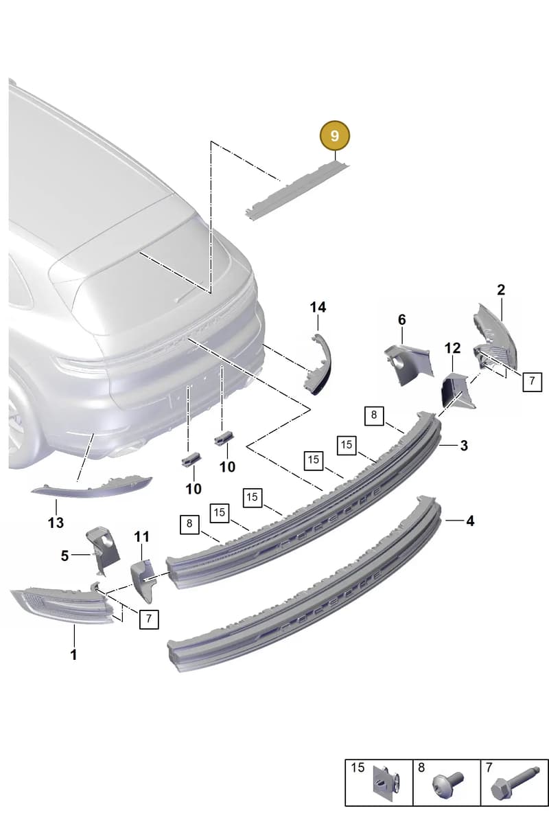 9Y3945097C — Porsche Cayenne Coupe (2023-2023) diagram p60908400, position 9