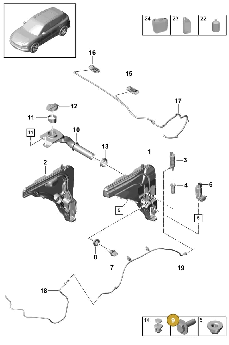 9Y3955744A — Porsche Cayenne (2017-2023) diagram p51904010, position 9