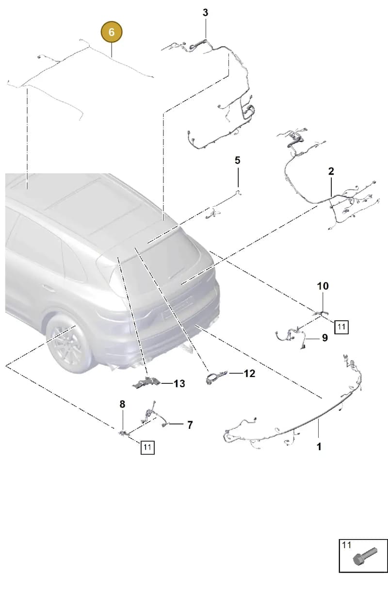 9Y3971247 — Porsche Cayenne (2017-2023) diagram p51902040, position 6