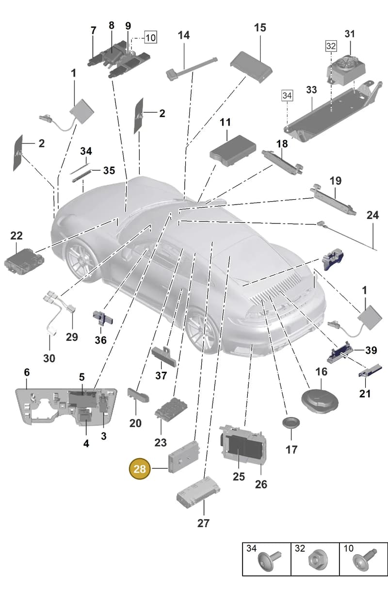 PAA035736 — Porsche 911 (2020-2022) diagram p57912000, position 28