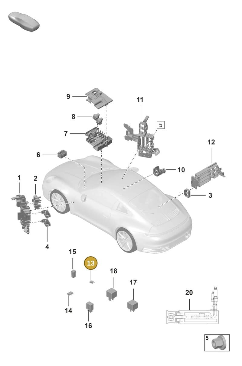 PAA102615C — Porsche 911 (2018-2024) diagram p53902000, position 13