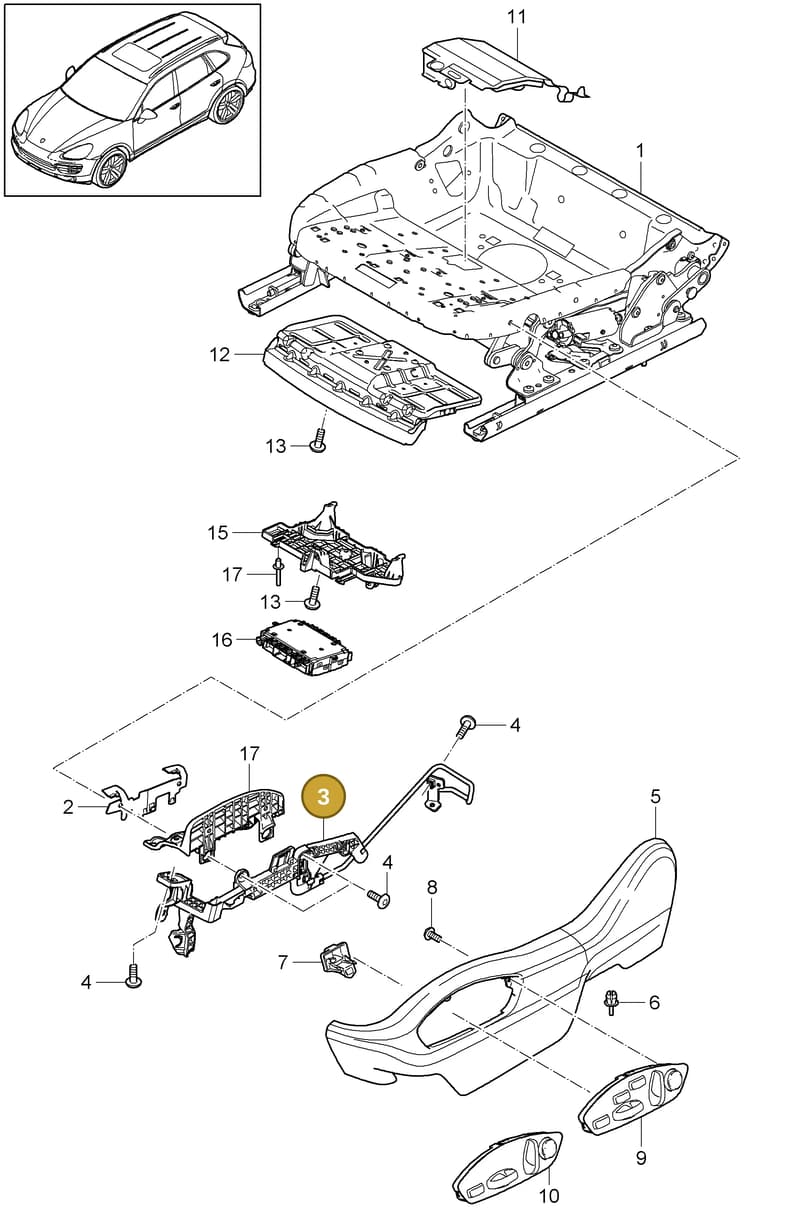 PAA881805HGK — Porsche Cayenne (2010-2018) diagram p37817010, position 3