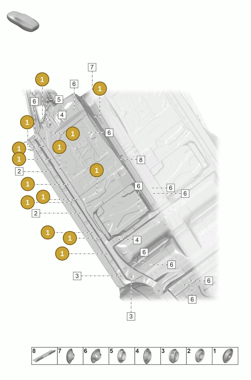 PAA899182 — Porsche Taycan Sport Turismo (2019-2024) diagram p56806100, position 1