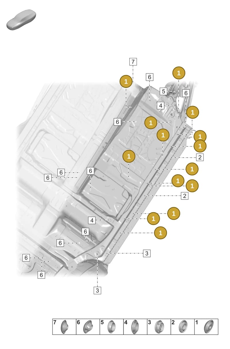 PAA899182 — Porsche Taycan Sport Turismo (2019-2024) diagram p56806150, position 1