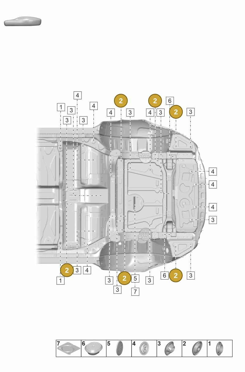 PAA899182 — Porsche Taycan Sport Turismo (2019-2024) diagram p56806200, position 2