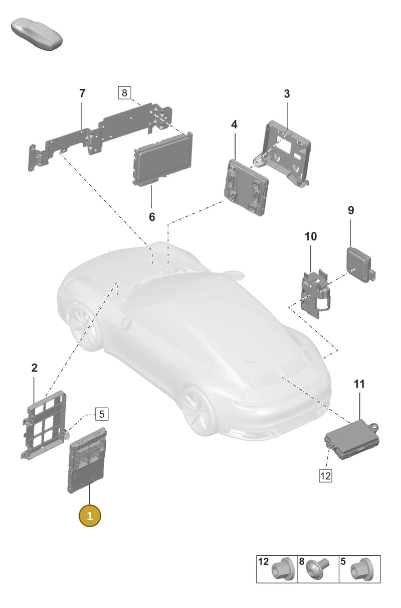 PAA907063 — Porsche 911 (2018-2024) diagram p53901040, position 1
