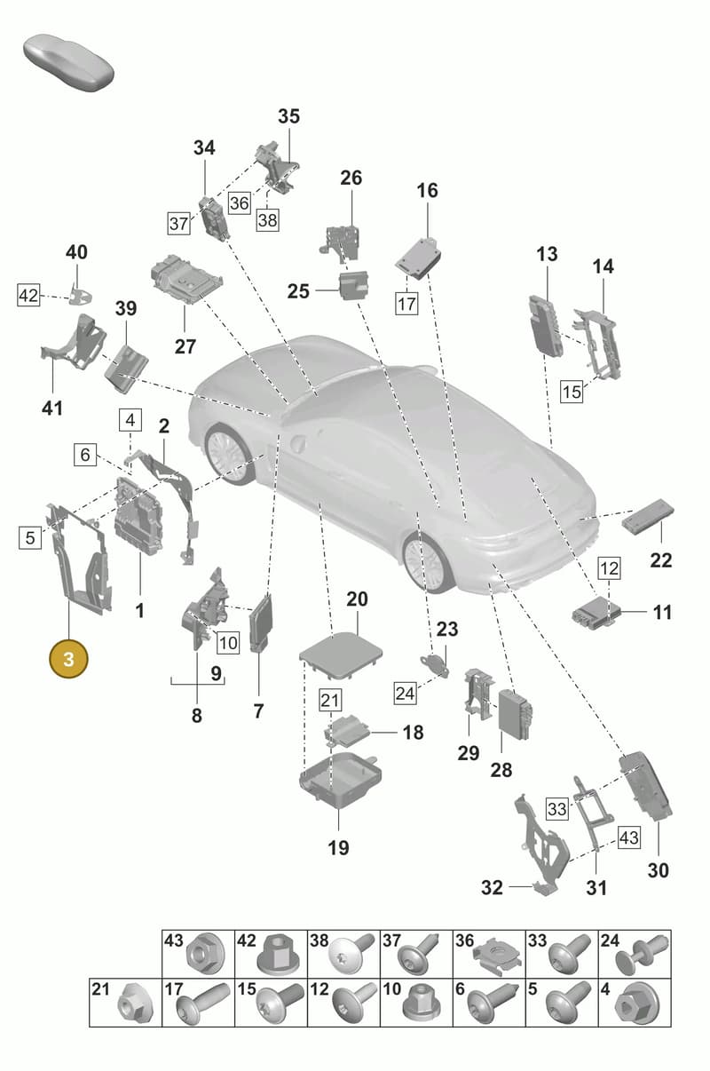 PAA907064A — Porsche Panamera (2020-2023) diagram p58901003, position 3