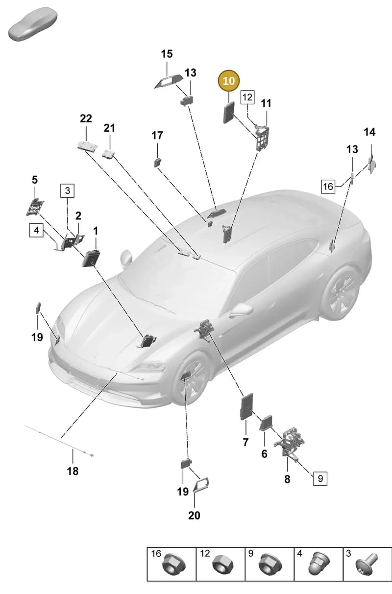 PAA907064E — Porsche Taycan Sport Turismo (2023-2025) diagram p64901300, position 10