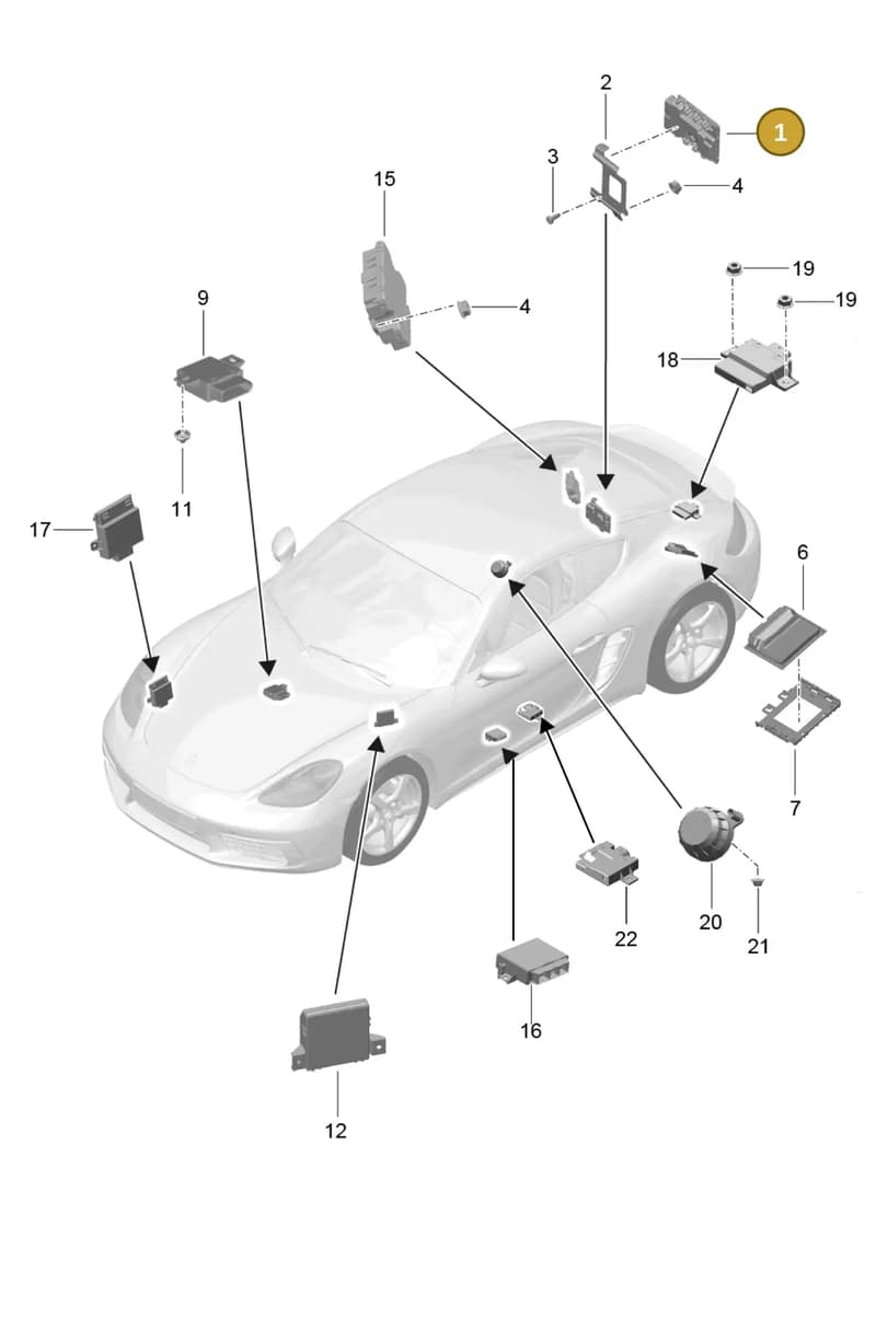 PAA907309 — Porsche Cayman (2016-2019) diagram p50901003, position 1