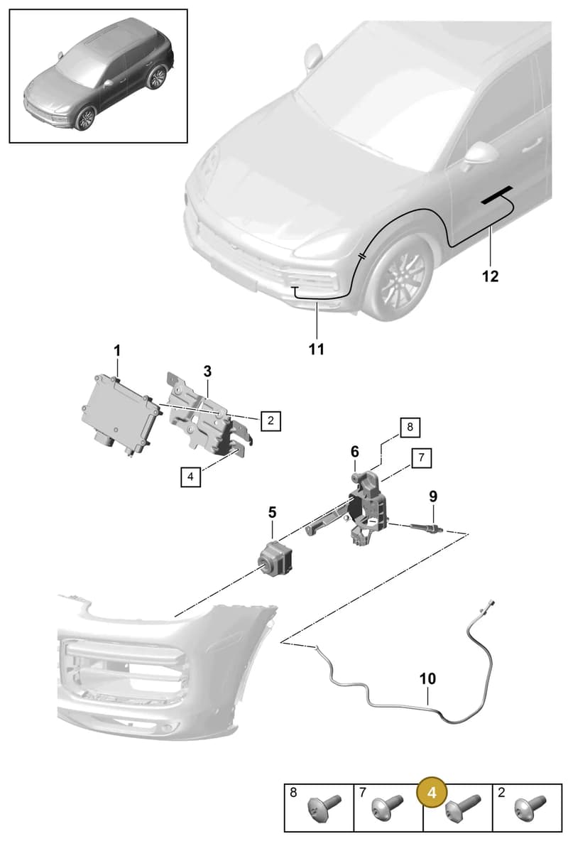 PAA911368 — Porsche Cayenne (2017-2023) diagram p51911040, position 4