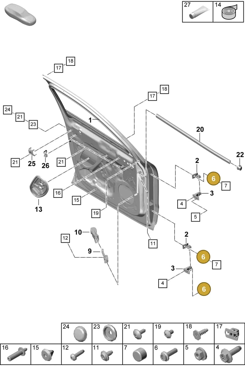 PAA912582 — Porsche Cayenne Coupe (2023-2023) diagram p60804000, position 6